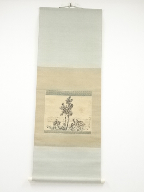 JAPANESE HANGING SCROLL / HAND PAINTED / SCENERY / BY IKUMA ARISHIMA